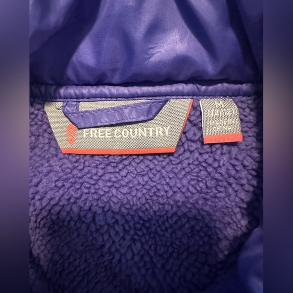 Free Country - Girl’s Purple Puffer/Knit Vest - Size M - Picture 3 of 4